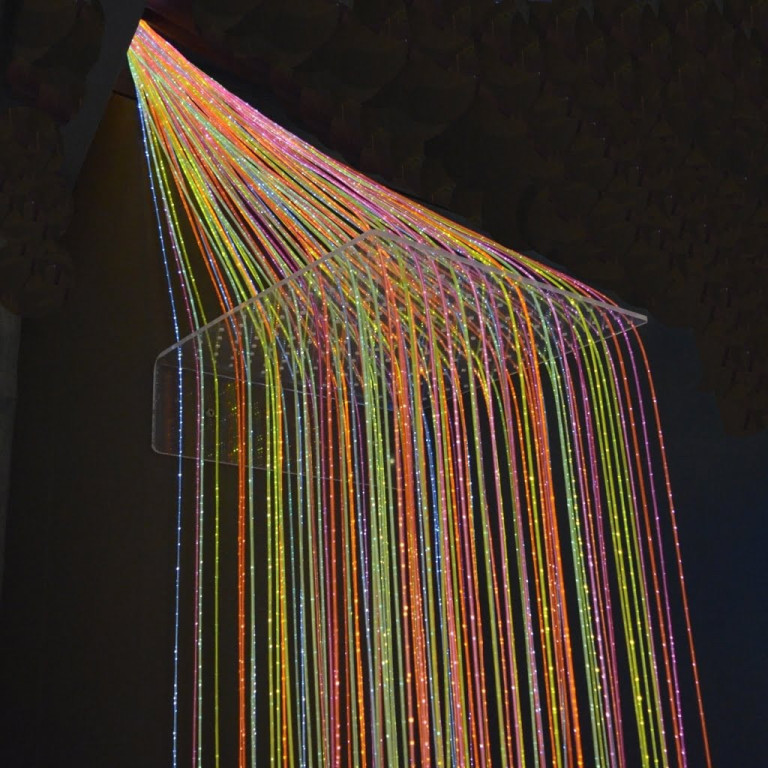 Plexiväggfäste till fiberoptik, 35 x 35 cm