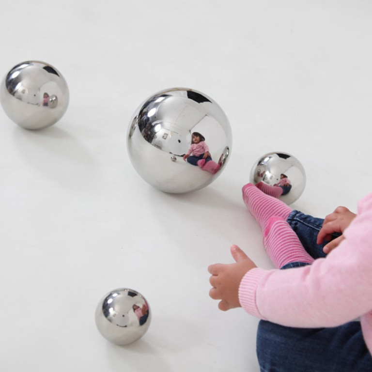 Reflekterande spegelbollar silver, 4pack