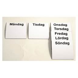 Symbolix Mini magnetkort veckodagar 3,5x3,5cm (7st), vit Symbolix Mini magnetkort veckodagar 3,5x3,5cm (7st), vit