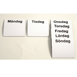 Symbolix magnetkort veckodagar 7x7cm (7st), vit Symbolix magnetkort veckodagar 7x7cm (7st), vit