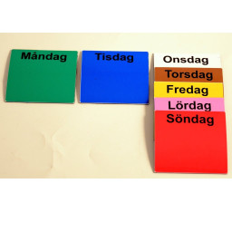 Symbolix Mini magnetkort veckodagar 3,5x3,5cm (7st), färg Symbolix Mini magnetkort veckodagar 3,5x3,5cm (7st), färg