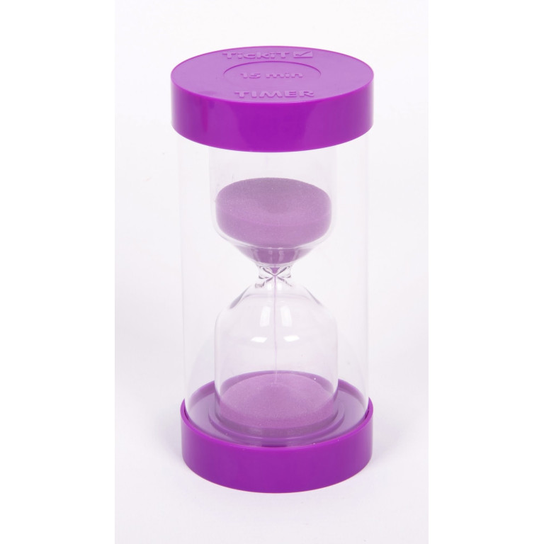 Sand-timer 16cm - 15 minuter (lila)