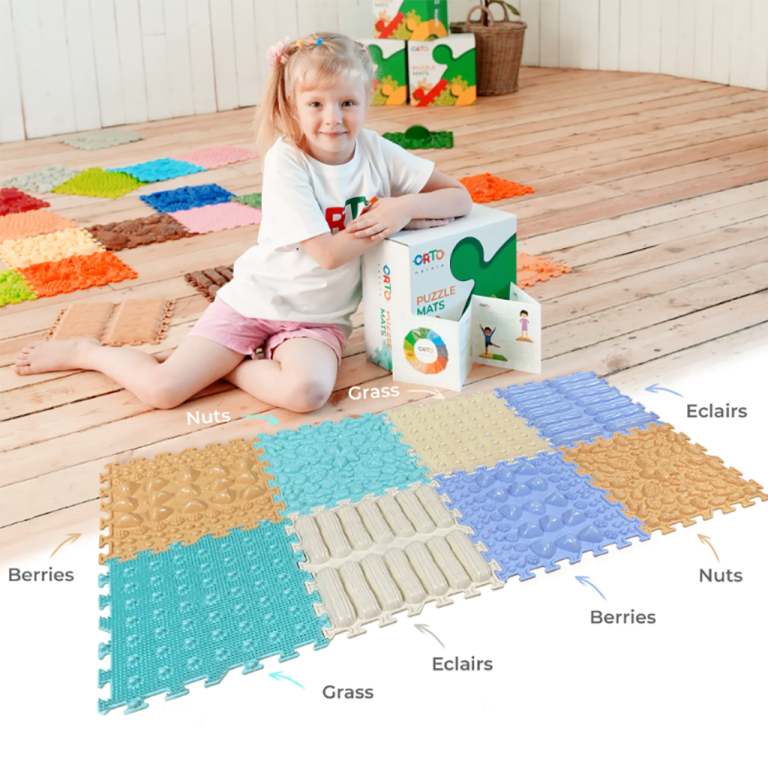 Ortonature Taktila mattor soft pastel 8-pack