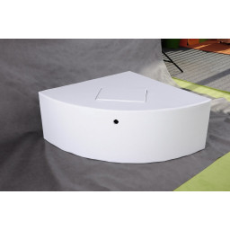 Hörnpodie (2) högt R100*45 Vit