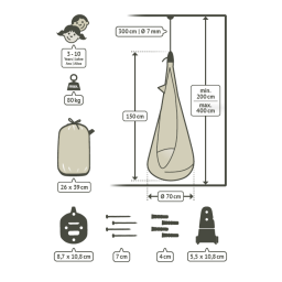 Upphängning till hängmattestol (Tak/Stativ)