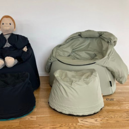 Bollfåtölj Protac Sensit® Junior Nature Khaki inkl. fotpall